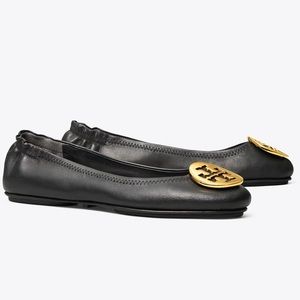Tory Burch Women’s Black and Gold flats, size W11